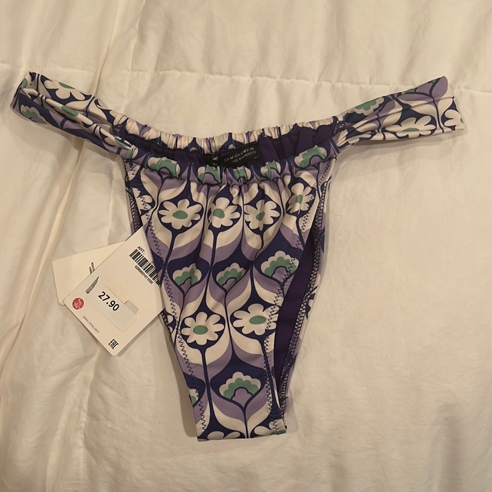 Zara printed bikini bottom M NWT